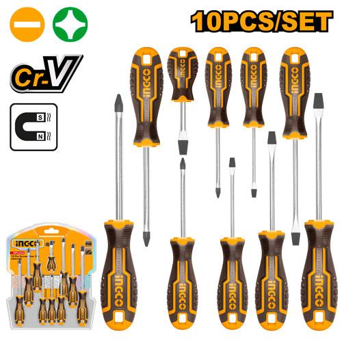 HKSD1028 - INGCO SET DE 10 TOURNEVIS AU MAROC [HKSD1028] — tournevis INGCO — Maroc —