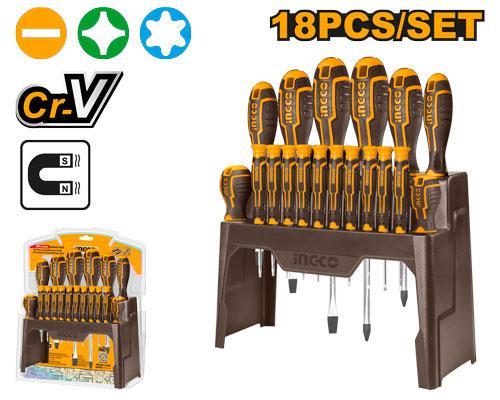 HKSD1828 - INGCO SET DE 18 TOURNEVIS ET TOURNEVIS DE PRECISION AU MAROC [HKSD1828] — tournevis INGCO — Maroc —