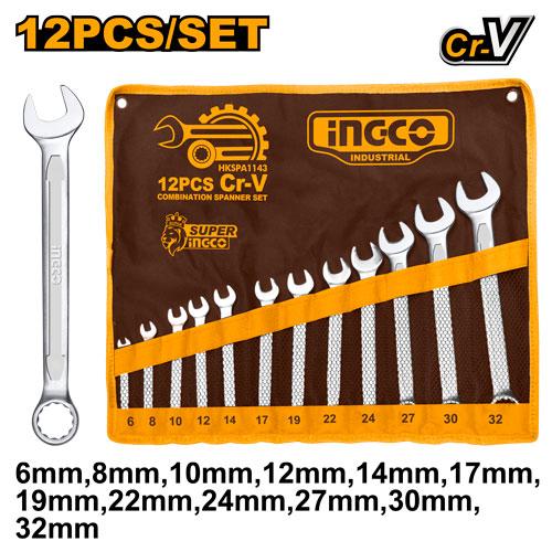 HKSPA1143 - INGCO SET DE 12 CLES MIXTES 6 32 MM AU MAROC [HKSPA1143] — clé douille INGCO — Maroc —