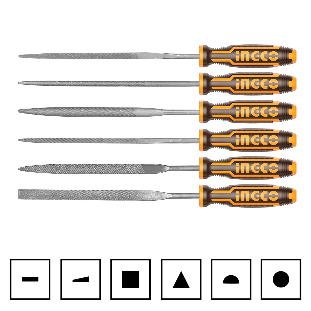 HKTF63 - INGCO SET DE 6 LIMES ACIER 140MM AU MAROC [HKTF63] — outil INGCO — Maroc — — vue principale