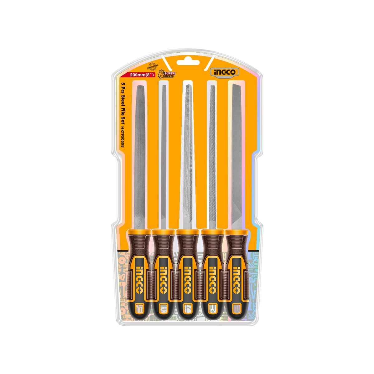 HKTFS0508 - INGCO SET DE 5 LIMES EN ACIER 200MM AU MAROC [HKTFS0508] — outil INGCO — Maroc — — vue 2