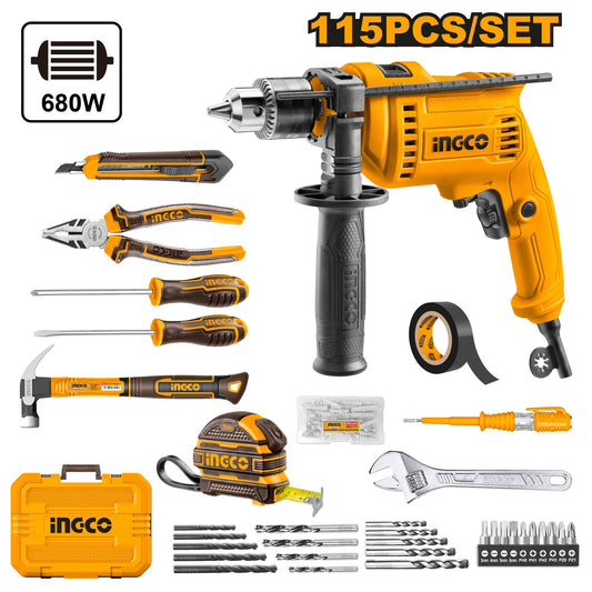 HKTHP11151 - INGCO COFFRET PERCEUSE 13MM 680W 115PCS AU MAROC [HKTHP11151] — perceuse visseuse INGCO — Maroc —