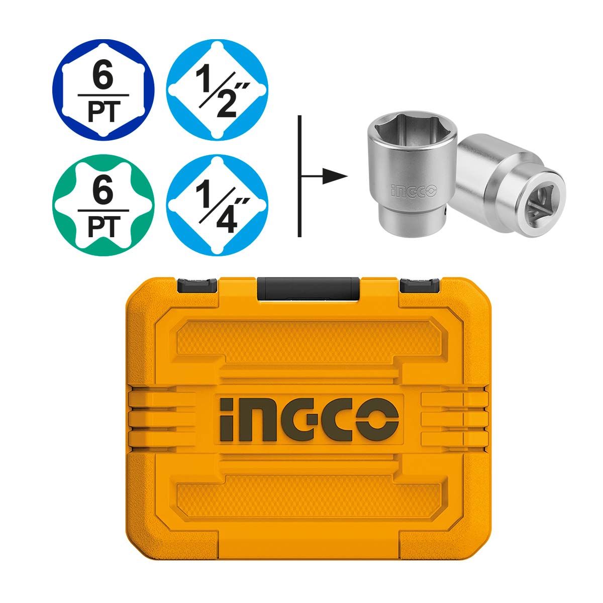 HKTHP21001 - INGCO COFFRET A OUTILS 100 PIECES AU MAROC [HKTHP21001] — outil INGCO — Maroc — — vue 2