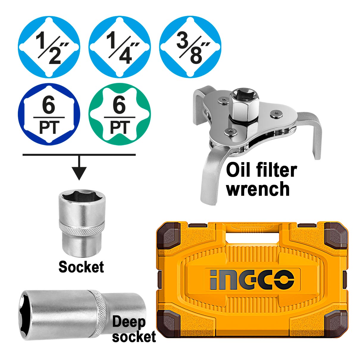 HKTHP21351 - INGCO COFFRET A OUTILS 135PCS AU MAROC [HKTHP21351] — outil INGCO — Maroc — — vue 2