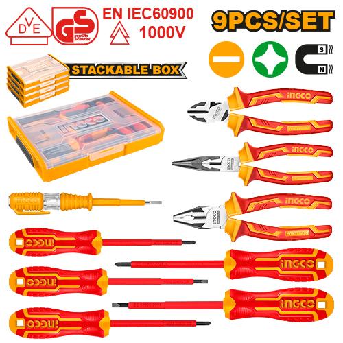 HKTV01H091 - INGCO JEU D'OUTILS A MAIN ISOLES 9PCS AU MAROC [HKTV01H091] — outil INGCO — Maroc —