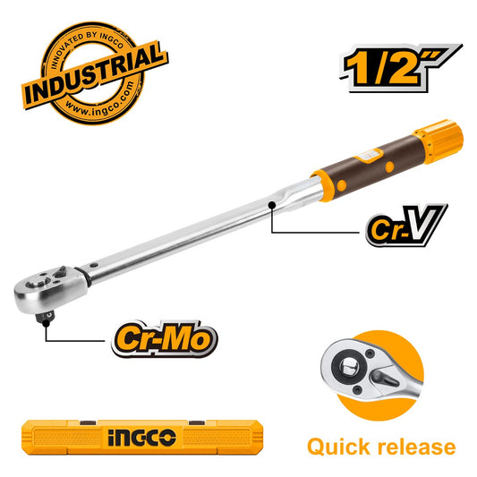 HPTW200N1 - INGCO CLE DYNAMOMETRIQUE 40-200nM 1/2" 530mm AU MAROC [HPTW200N1] — clé douille INGCO — Maroc — — vue principale