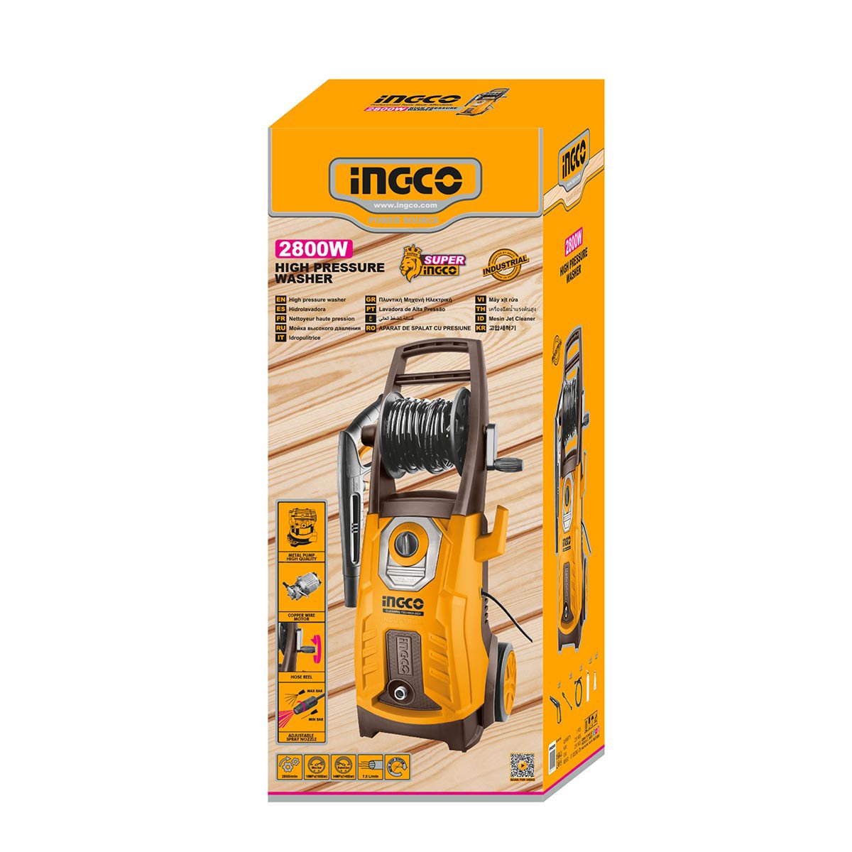 HPWR28008 - INGCO NETTOYEUR HAUTE PRESSION 2800W 180BAR AU MAROC [HPWR28008] — outil INGCO — Maroc — — vue 4