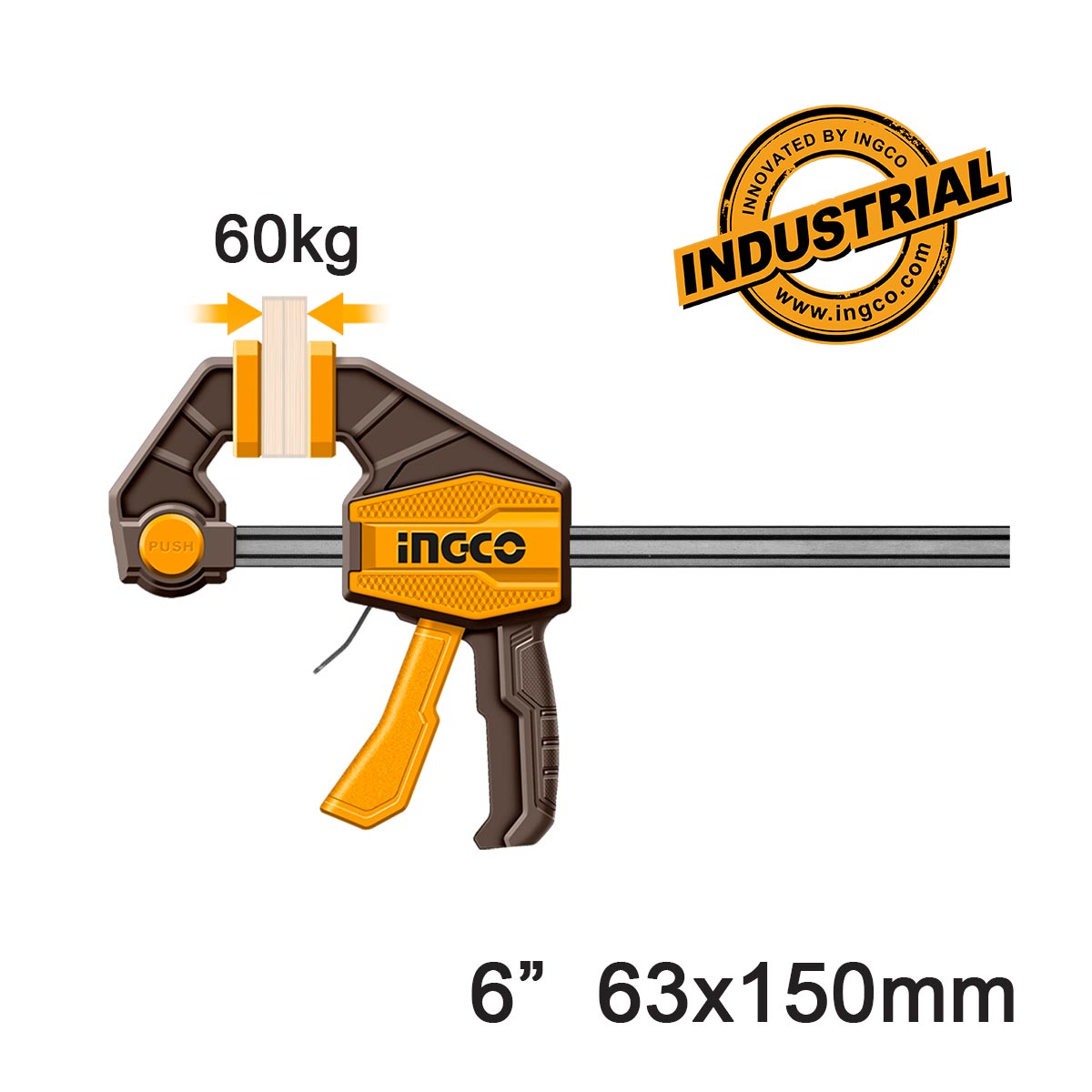 HQBC01601 - INGCO SERRE-JOINTS RAPIDE UNE MAIN 63X150MM AU MAROC [HQBC01601] — outil INGCO — Maroc — — vue principale