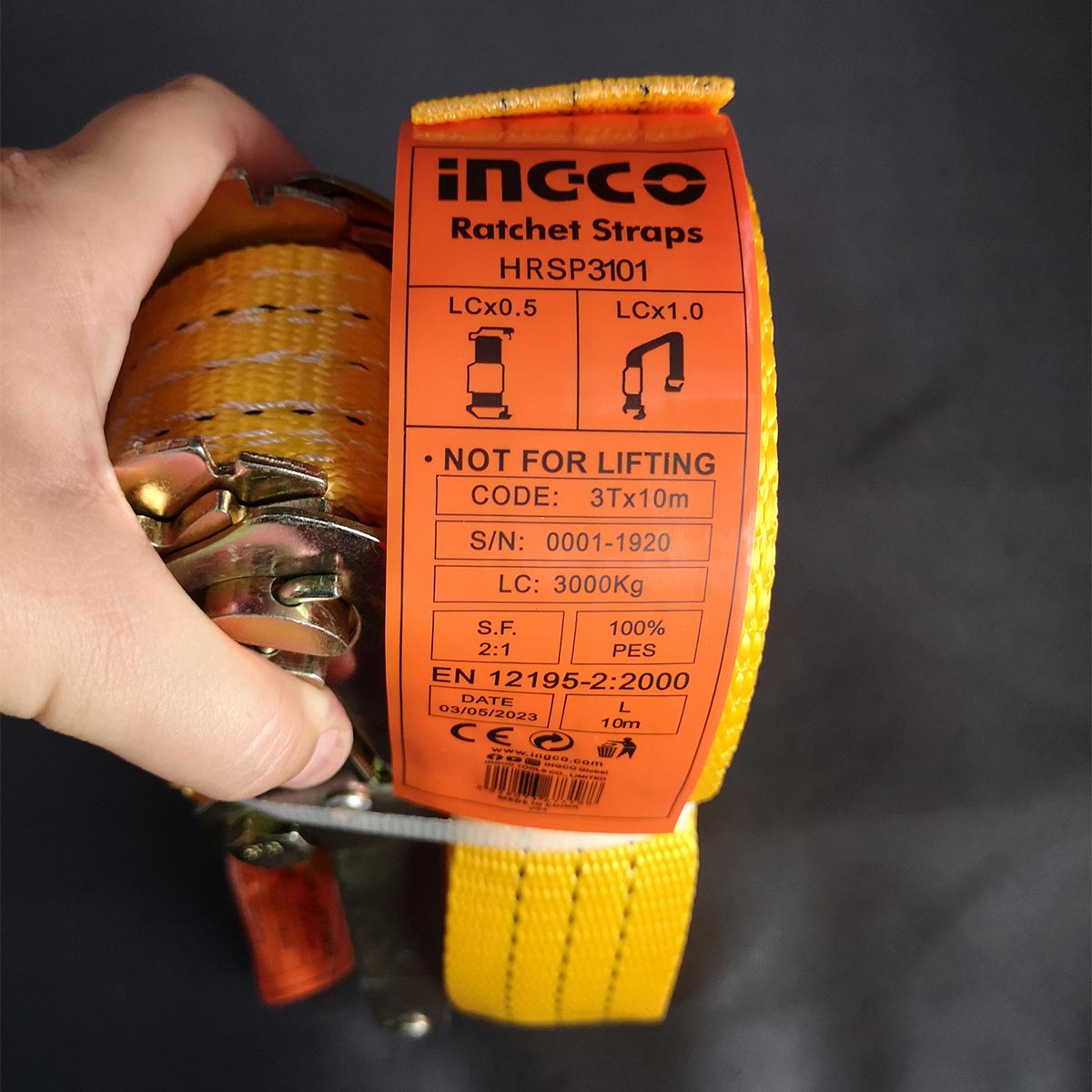 HRSP3101 - INGCO SANGLES A CLIQUET 10 METRES 3 TONNES AU MAROC [HRSP3101] — outil INGCO — Maroc — — vue 3