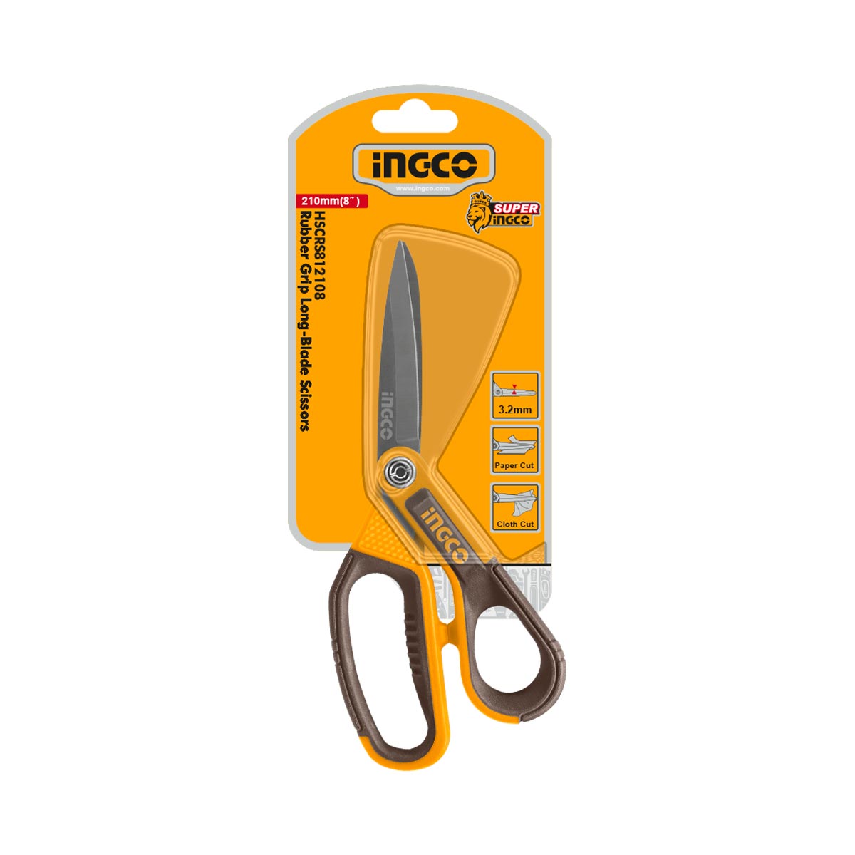 HSCRS812108 - INGCO CISEAUX A LAME LONGUE POIGNEE EN CAOUTCHOUC 210MM AU MAROC [HSCRS812108] — lame accessoire INGCO — Maroc — — vue 3