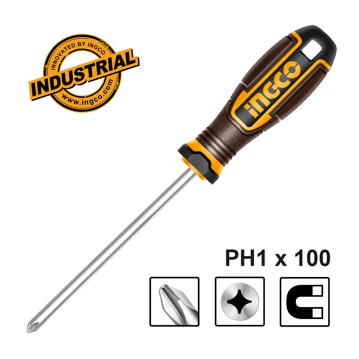 HSDPH1100 - INGCO TOURNEVIS PH 1X100MM MAGNETIQUE AU MAROC [HSDPH1100] — tournevis INGCO — Maroc — — vue principale