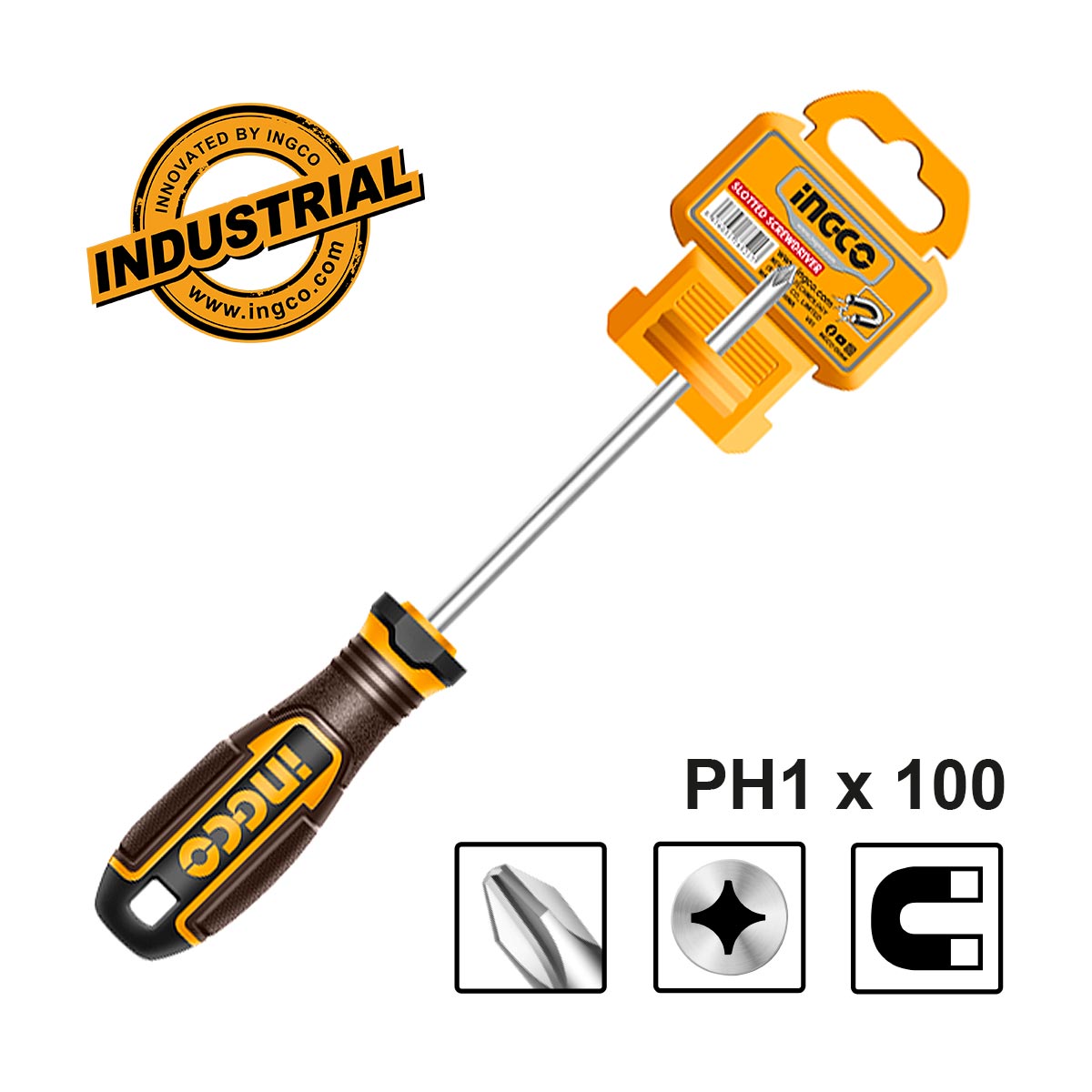 HSDPH1100 - INGCO TOURNEVIS PH 1X100MM MAGNETIQUE AU MAROC [HSDPH1100] — tournevis INGCO — Maroc — — vue 2
