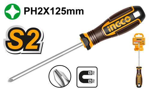 HSDPH2125 - INGCO TOURNEVIS PH2X125MM MAGNETIQUE AU MAROC [HSDPH2125] — tournevis INGCO — Maroc —