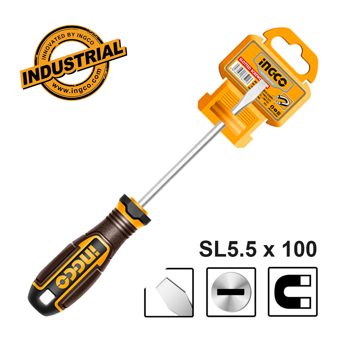 HSDSL5100 - INGCO TOURNEVIS A FENTE D:5MM L:100MM AU MAROC [HSDSL5100] — tournevis INGCO — Maroc — — vue 2