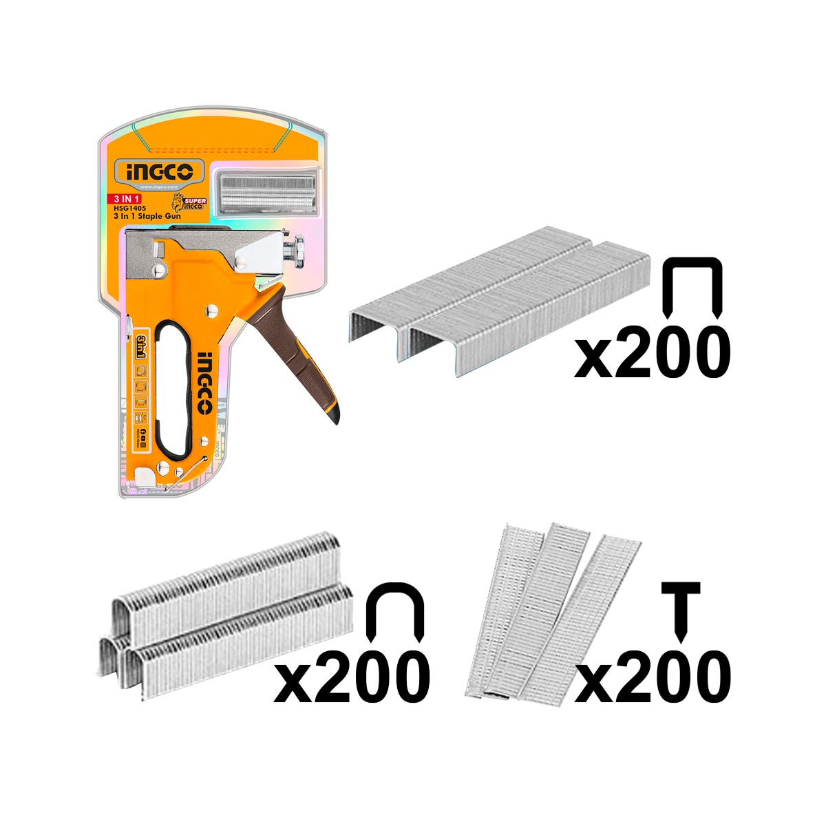 HSG1405 - INGCO AGRAFEUSE 3EN1 CLOUS ET AGRAFES AU MAROC [HSG1405] — outil INGCO — Maroc — — vue 2
