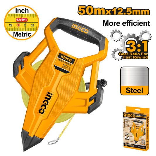 HSMT8550 - INGCO RUBAN A MESURER EN ACIER 50M AU MAROC [HSMT8550] — outil de mesure INGCO — Maroc —