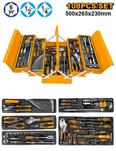 INGCO BOITE A OUTILS 108 PCS AU MAROC [HTCS151081]