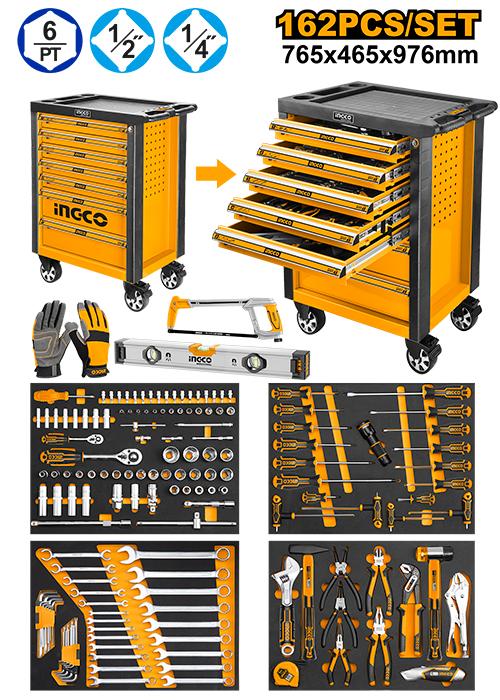 HTCS271621 - INGCO SERVANTE A 7 TIROIRS + 162 PIECES AU MAROC [HTCS271621] — outil INGCO — Maroc —