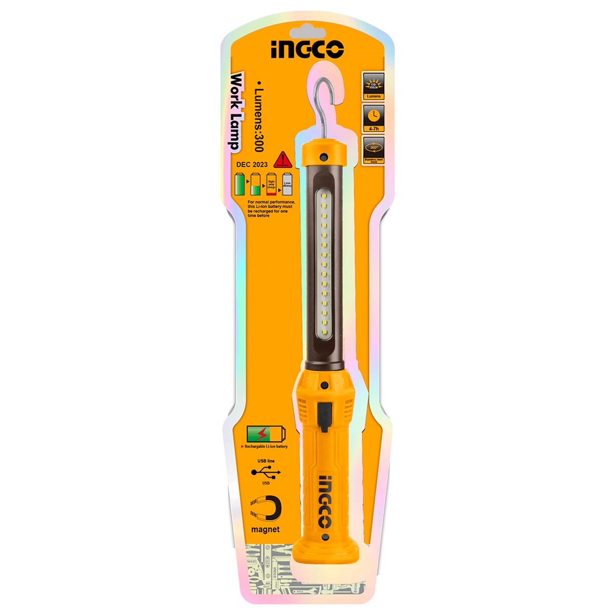 HWLI35261 - INGCO LAMPE DE TRAVAIL A BATTERIE RECHARGEABLE AU MAROC [HWLI35261] — batterie INGCO — Maroc — — vue 3