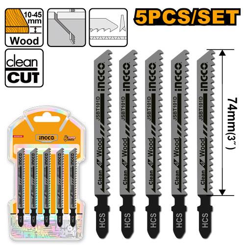 JSBT101D - INGCO LAMES SCIE SAUTEUSE 5PCS POUR BOIS 74MM AU MAROC [JSBT101D] — scie INGCO — Maroc —