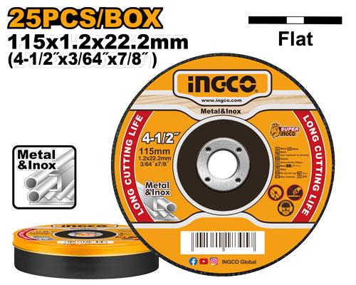 MCD1211525 - INGCO SET DE 25 DISQUES ABRASIFS 115x1,2x22,2 AU MAROC [MCD1211525] — disque accessoire INGCO — Maroc —