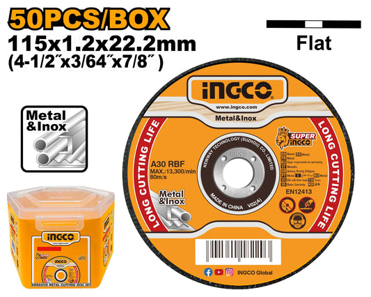 MCD1211550 - INGCO JEU DE 50 DISQUES ABRASIFS 115MM SS AU MAROC [MCD1211550] — disque accessoire INGCO — Maroc —