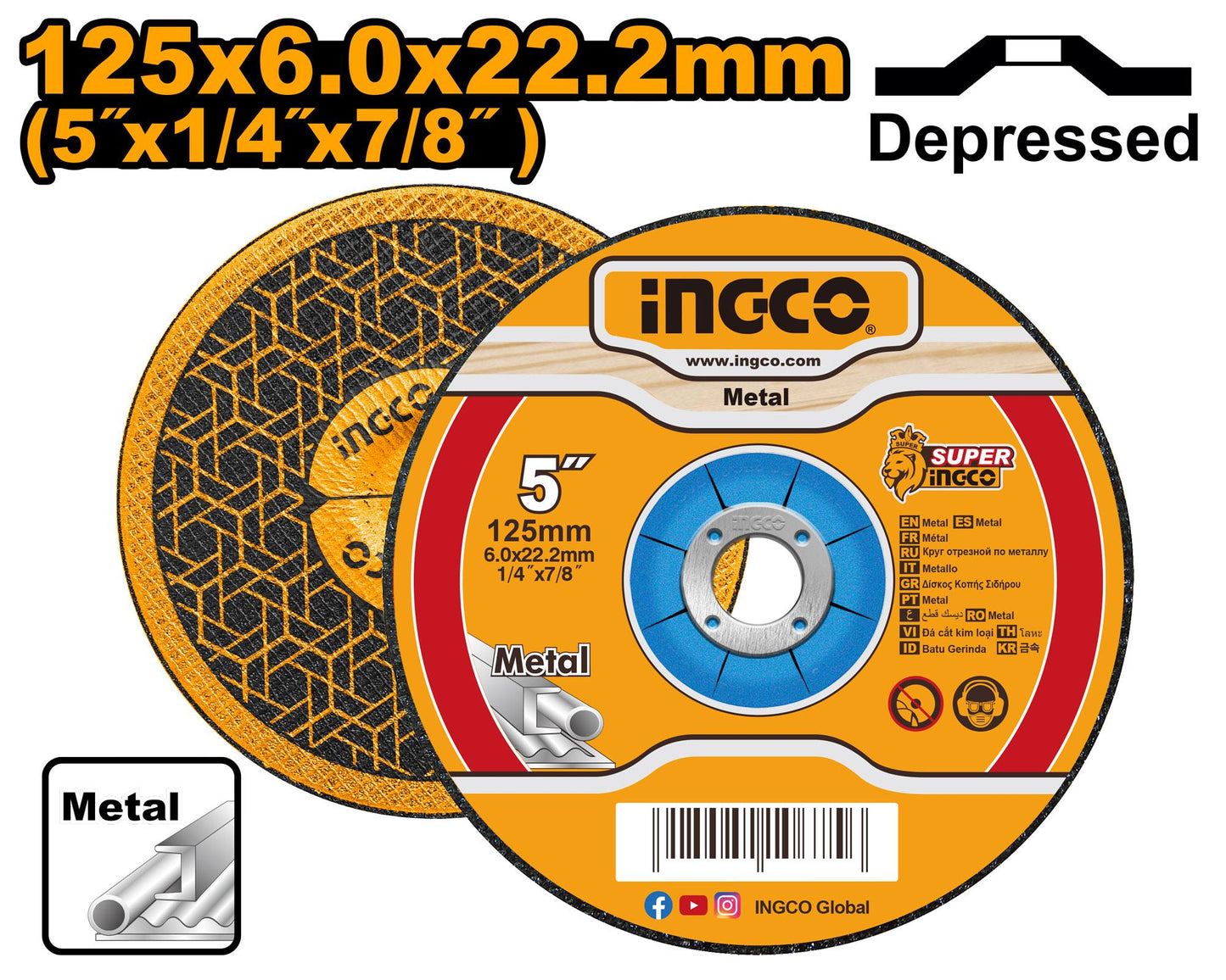 MGD601251 - INGCO DISQUE A MEULER 125MM AU MAROC [MGD601251] — disque accessoire INGCO — Maroc —