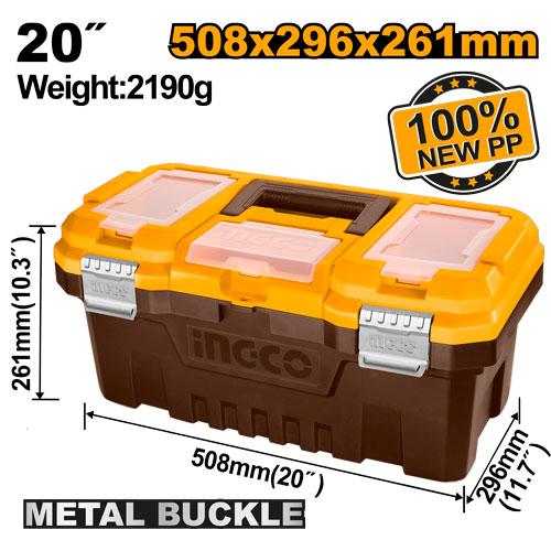 PBX2002 - INGCO BOITE A OUTILS PVC CHARNIERES METAL 20'' AU MAROC [PBX2002] — outil INGCO — Maroc —