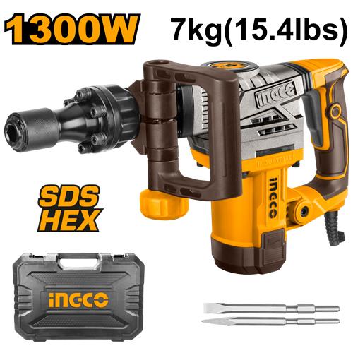 PDB130018 - INGCO MARTEAU BURINEUR 6KG 1300W + 2 BURINS AU MAROC [PDB130018] — perforateur INGCO — Maroc —