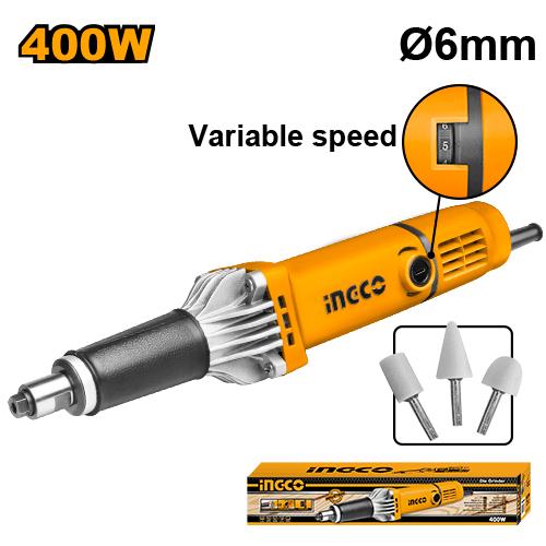 PDG4003 - INGCO MEULEUSE DROITE 6MM 400W + 3 ACCESSOIRES AU MAROC [PDG4003] — meuleuse INGCO — Maroc —