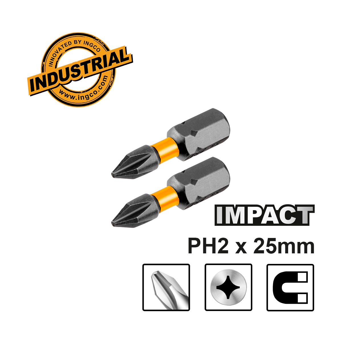 SDBIM71PH225 - INGCO JEU DE 2 EMBOUTS S2 PH2 25MM AU MAROC [SDBIM71PH225] — outil INGCO — Maroc — — vue principale