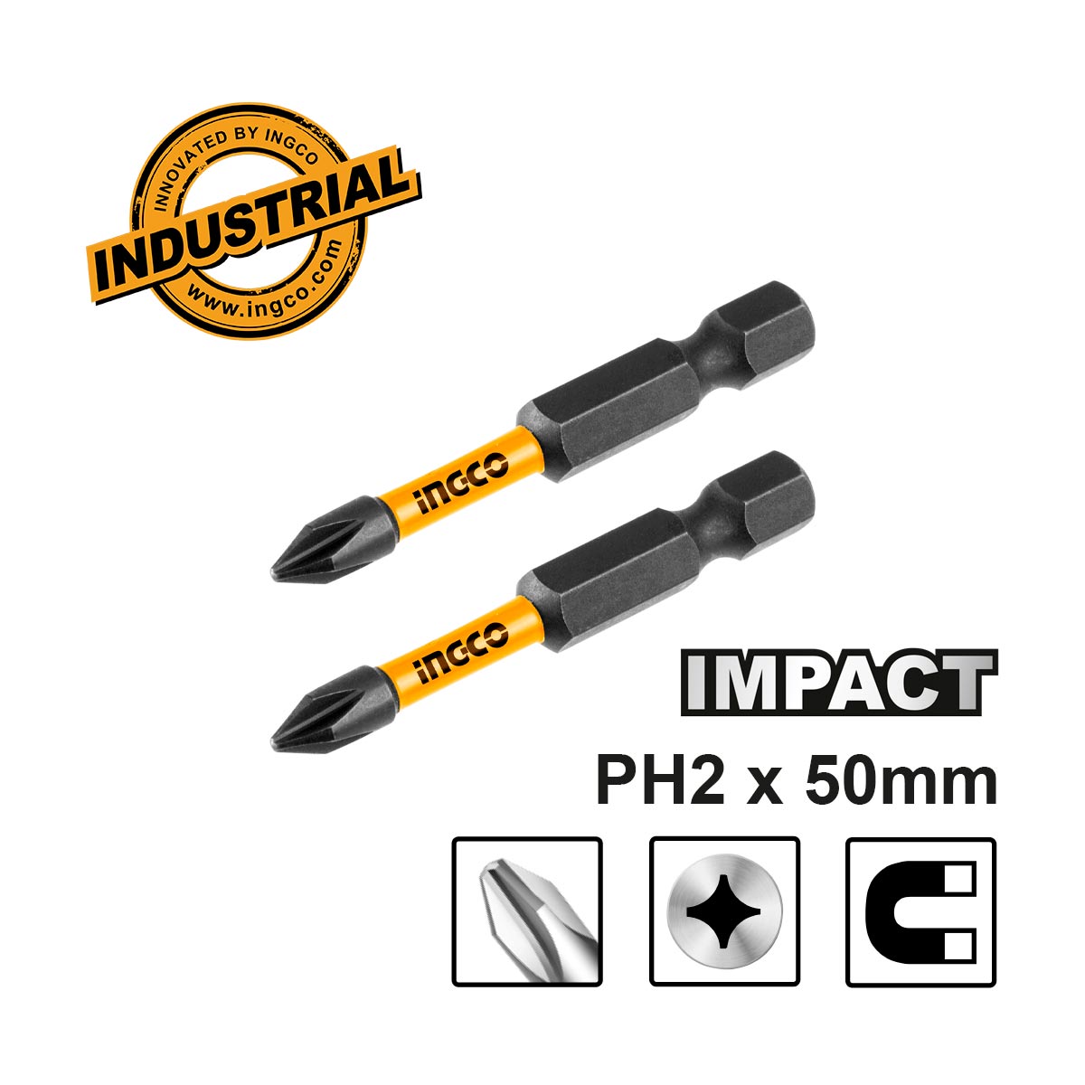 SDBIM71PH250 - INGCO JEU DE 2 EMBOUTS S2 PH2 50MM AU MAROC [SDBIM71PH250] — outil INGCO — Maroc — — vue principale