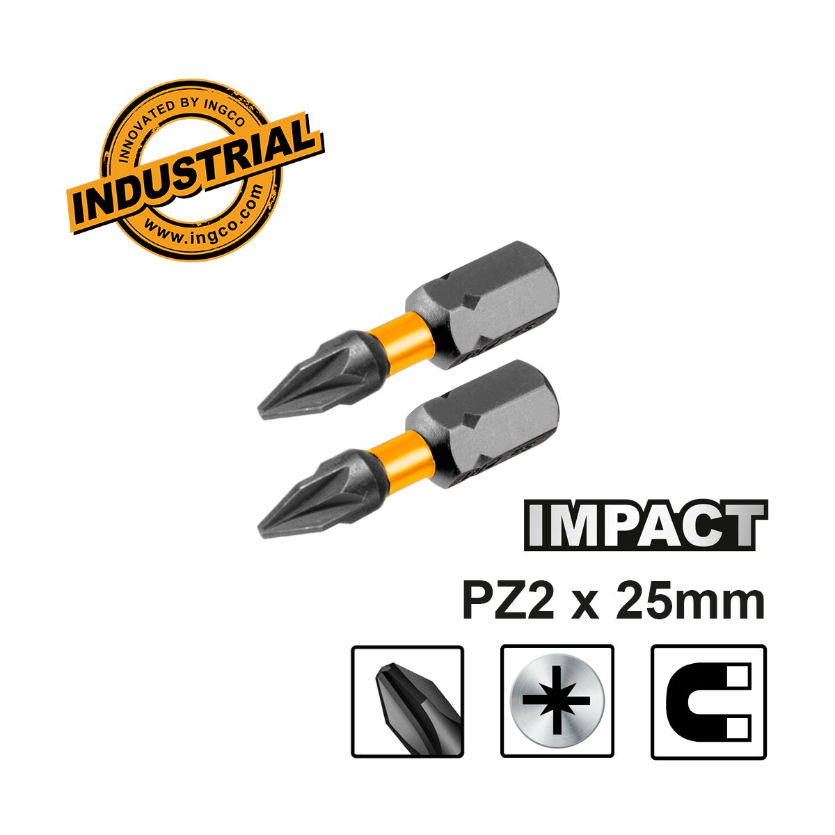 SDBIM71PZ225 - INGCO JEU DE 2 EMBOUTS DE TOURNEVIS PZ2X25MM INGCO AU MAROC [SDBIM71PZ225] — tournevis INGCO — Maroc — — vue principale