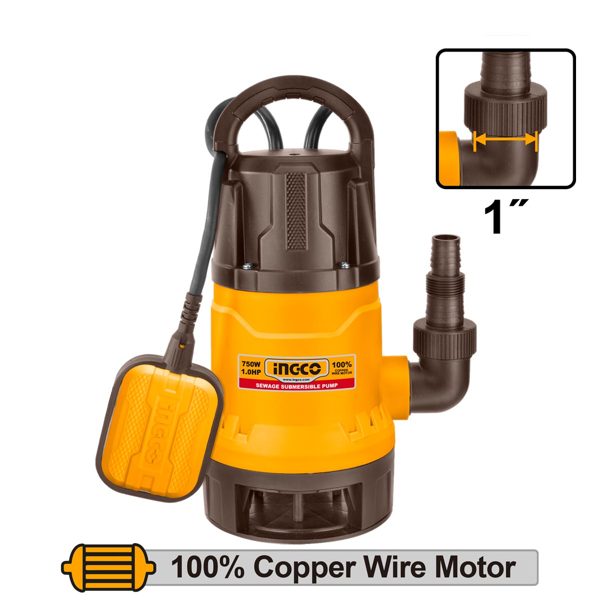 SPD7508 - INGCO POMPE SUBMERSIBLE 750W 1HP AU MAROC [SPD7508] — pompe INGCO — Maroc — — vue principale