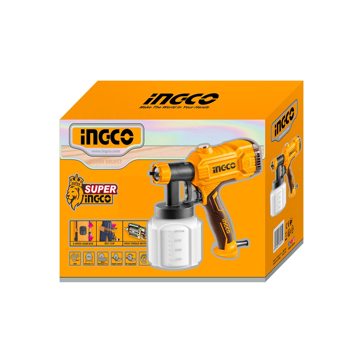SPG3508 - INGCO PISTOLET A PEINTURE 450W AU MAROC [SPG3508] — outil INGCO — Maroc — — vue 3