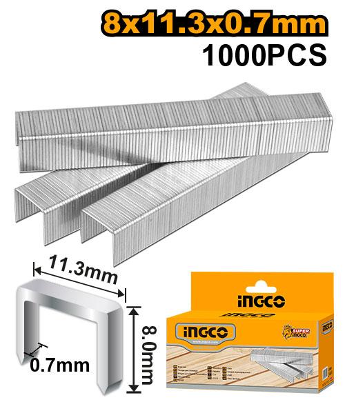 STS0108 - INGCO BOITE AGRAFES 1000PCS 8MM/0.7MM (HSG1403) AU MAROC [STS0108] — outil INGCO — Maroc — — vue principale