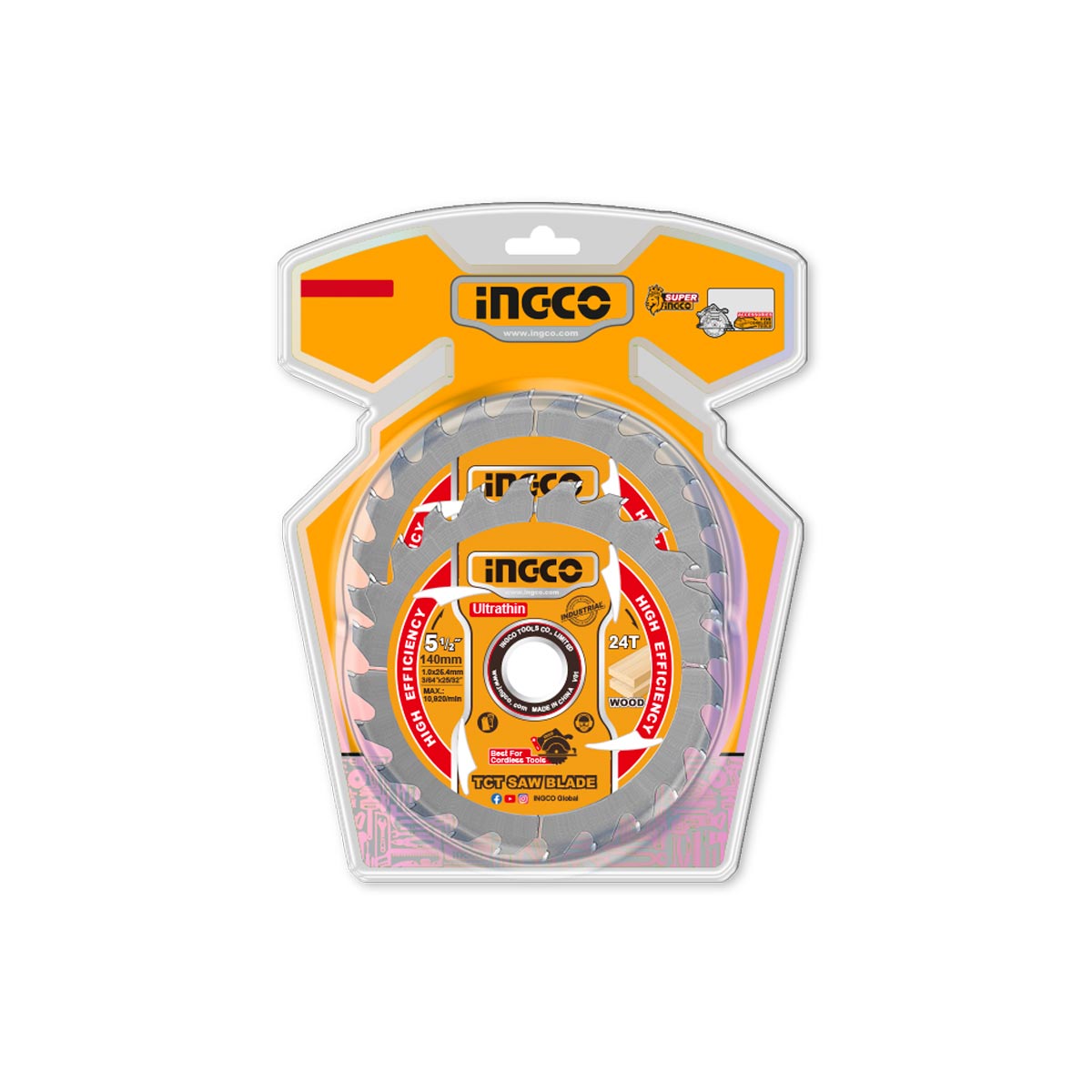 TSB1403 - INGCO 2 DISQUE POUR SCIE CIRCULAIRE A BATTERIE CSLI14021 AU MAROC [TSB1403] — scie INGCO — Maroc — — vue 2