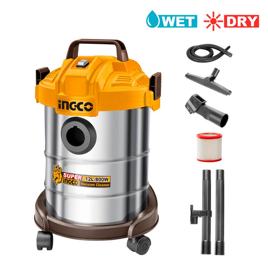 VC14122 - INGCO ASPIRATEUR EAU ET POUSSIERE 800W 12L AU MAROC [VC14122] — outil INGCO — Maroc — — vue principale