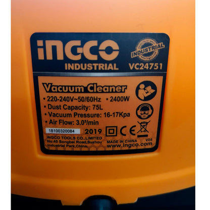 VC24751 - INGCO ASPIRATEUR 2X1200W 75L AU MAROC [VC24751] — outil INGCO — Maroc — — vue 4