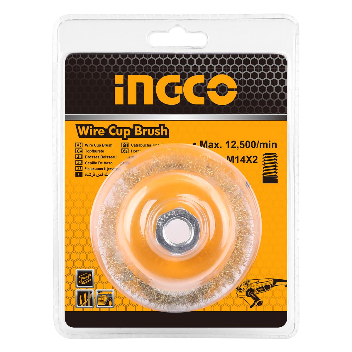WB11001 - INGCO BROSSE METALLIQUE 100MM AU MAROC [WB11001] — outil INGCO — Maroc — — vue 2