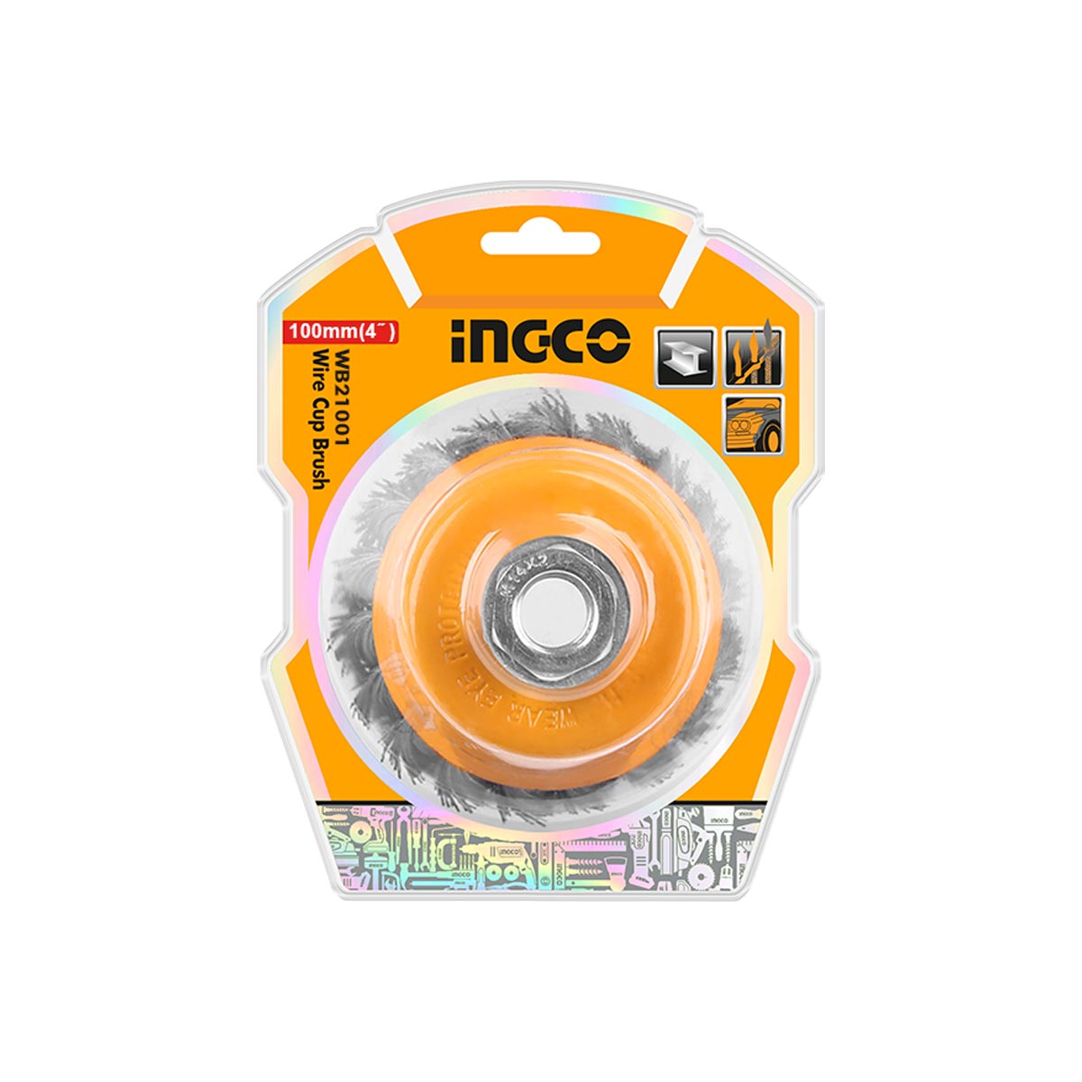 WB21001 - INGCO BROSSE METALLIQUE TORSADEE 100MM AU MAROC [WB21001] — outil INGCO — Maroc — — vue 2
