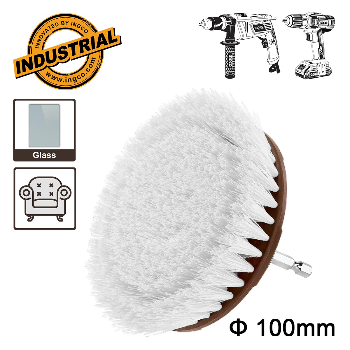 WCBS1401 - INGCO BROSSE 4" POUR VISSEUSE A POILS DOUX AU MAROC [WCBS1401] — perceuse visseuse INGCO — Maroc — — vue principale