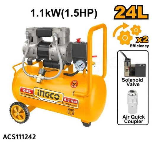ACS111242 - INGCO COMPRESSEUR 24L 1100 (1.5H) NR AU MAROC [ACS111242] — compresseur INGCO — Maroc —