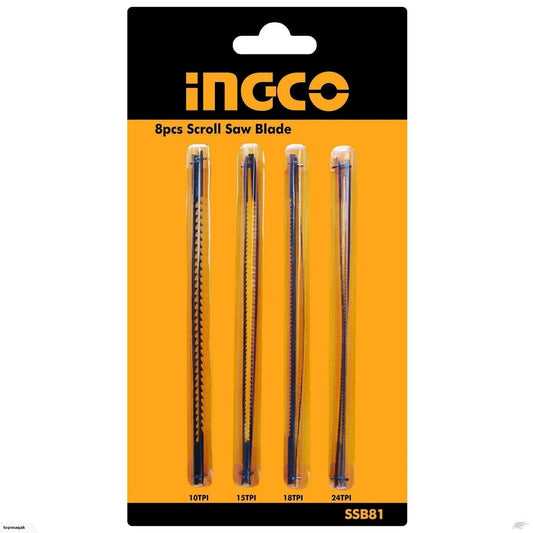 SSB81 - INGCO JEU DE 8 LAMES POUR SCIE A CHANTOURNER 85W SS852 - AU MAROC [SSB81] — scie INGCO — Maroc —