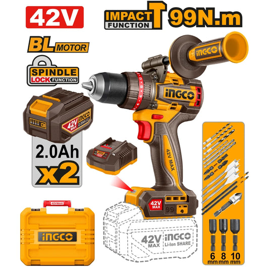 CIDLI429982 - INGCO PERCEUSE-VISSEUSE 42V+2BAT 99NM BALAIS AU MAROC [CIDLI429982] — perceuse visseuse INGCO — Maroc —